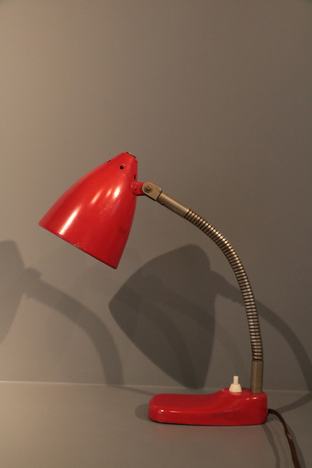 Red desk lamp