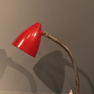 Red desk lamp